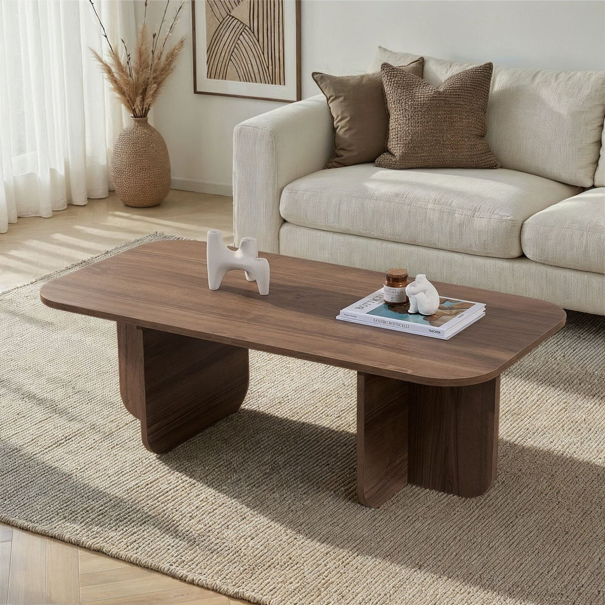 Akira Couchtisch in Walnussoptik 120 x 60 cm Melaminbeschichtetes Holz