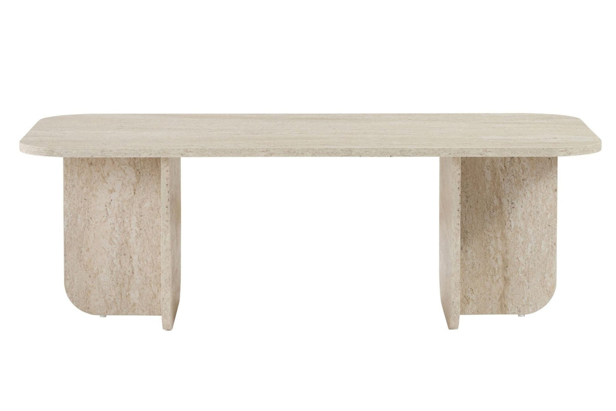 Akira Couchtisch Travertin 120 cm Melaminbeschichteter Holzverbundstoff