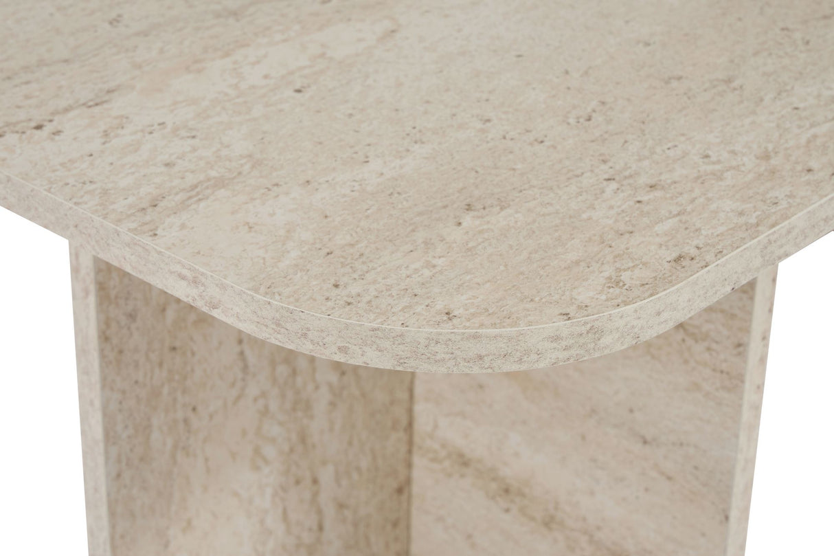 Akira Couchtisch Travertin 120 cm Melaminbeschichteter Holzverbundstoff