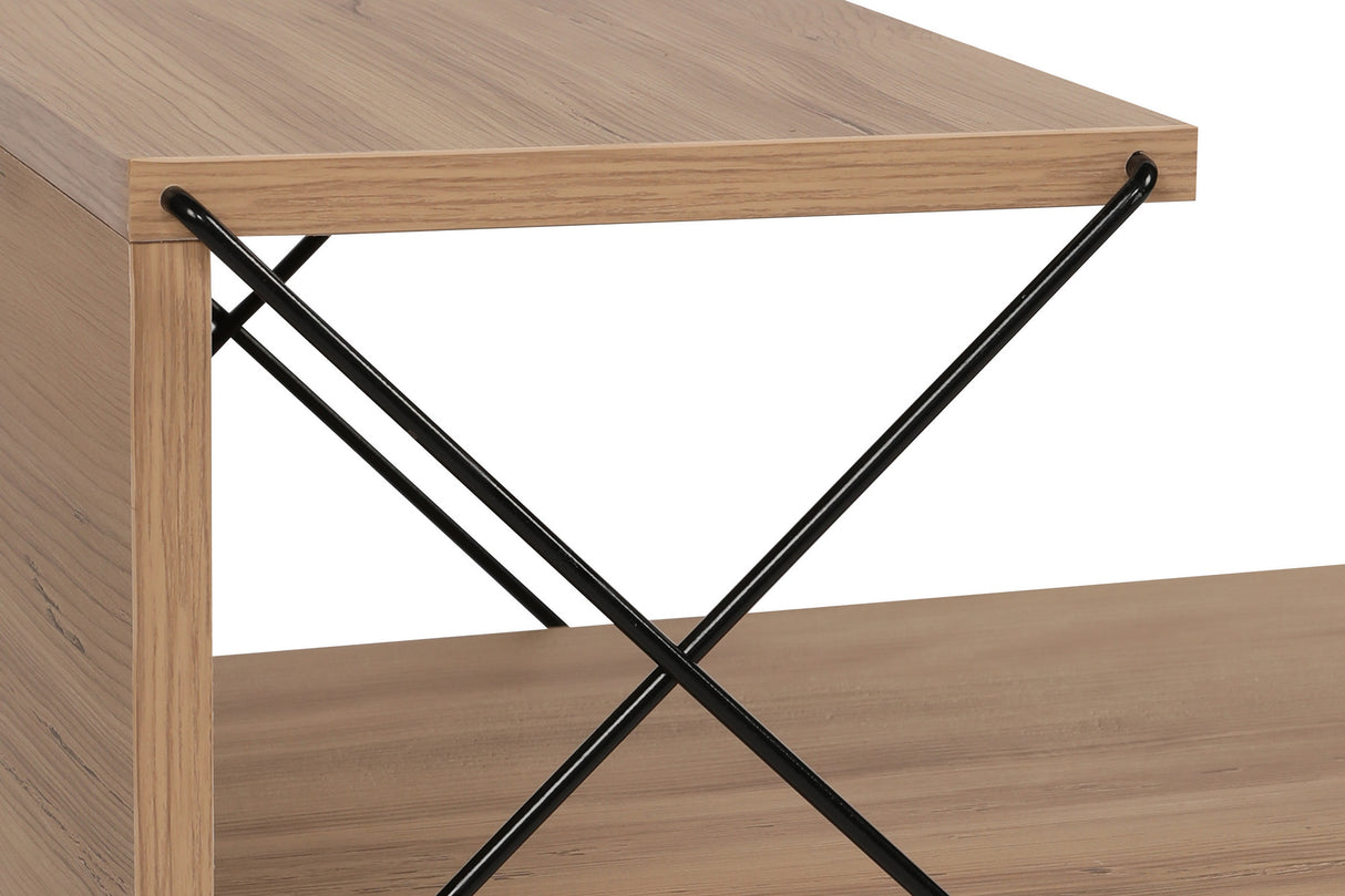 Nachtkastjes - Nachtkastje Cross Eik Melamine 50x55x40 cm - Dimehouse