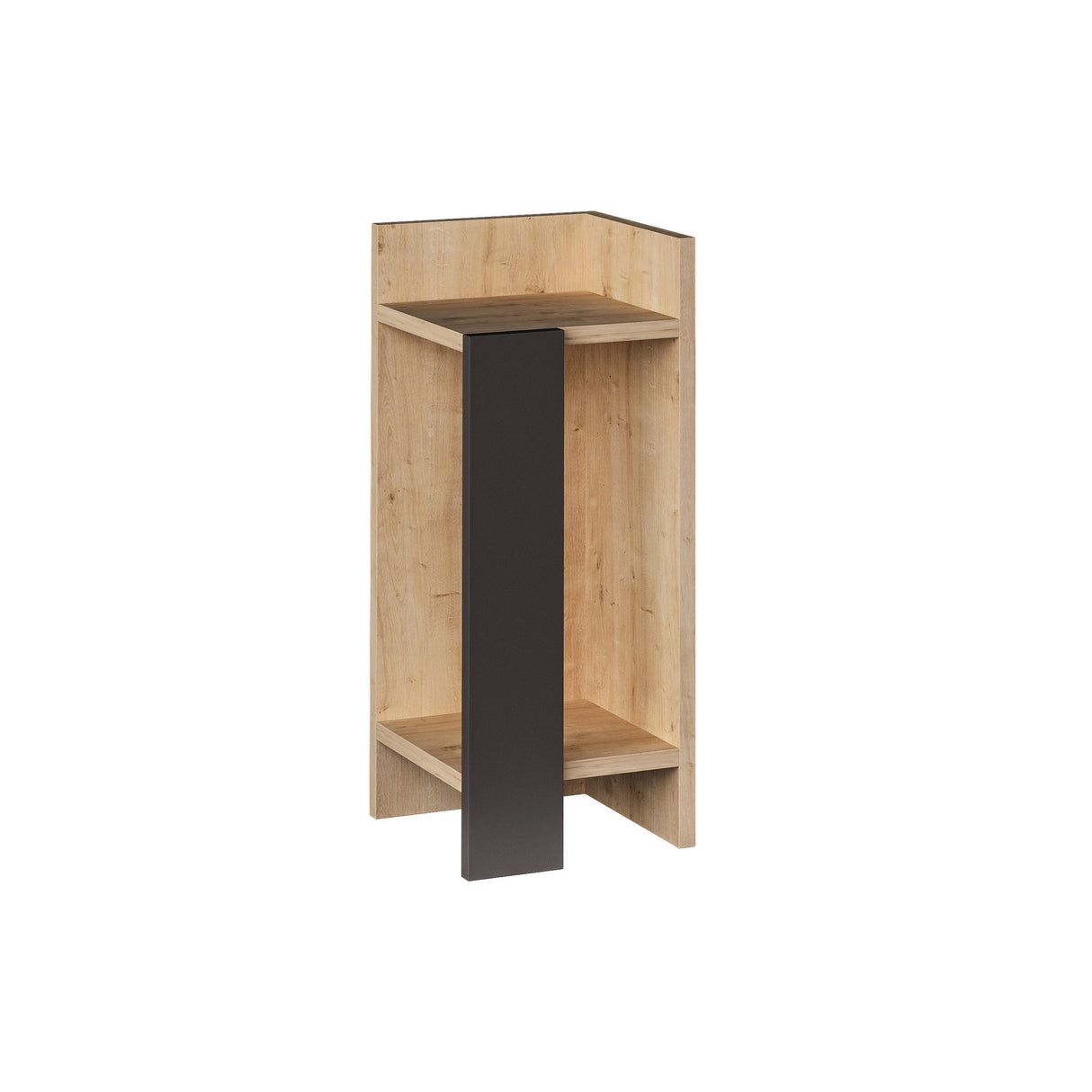Nachtkastjes - Nachtkastje Rechts Elos Eik Antraciet Melamine 25x60x27 cm - Dimehouse