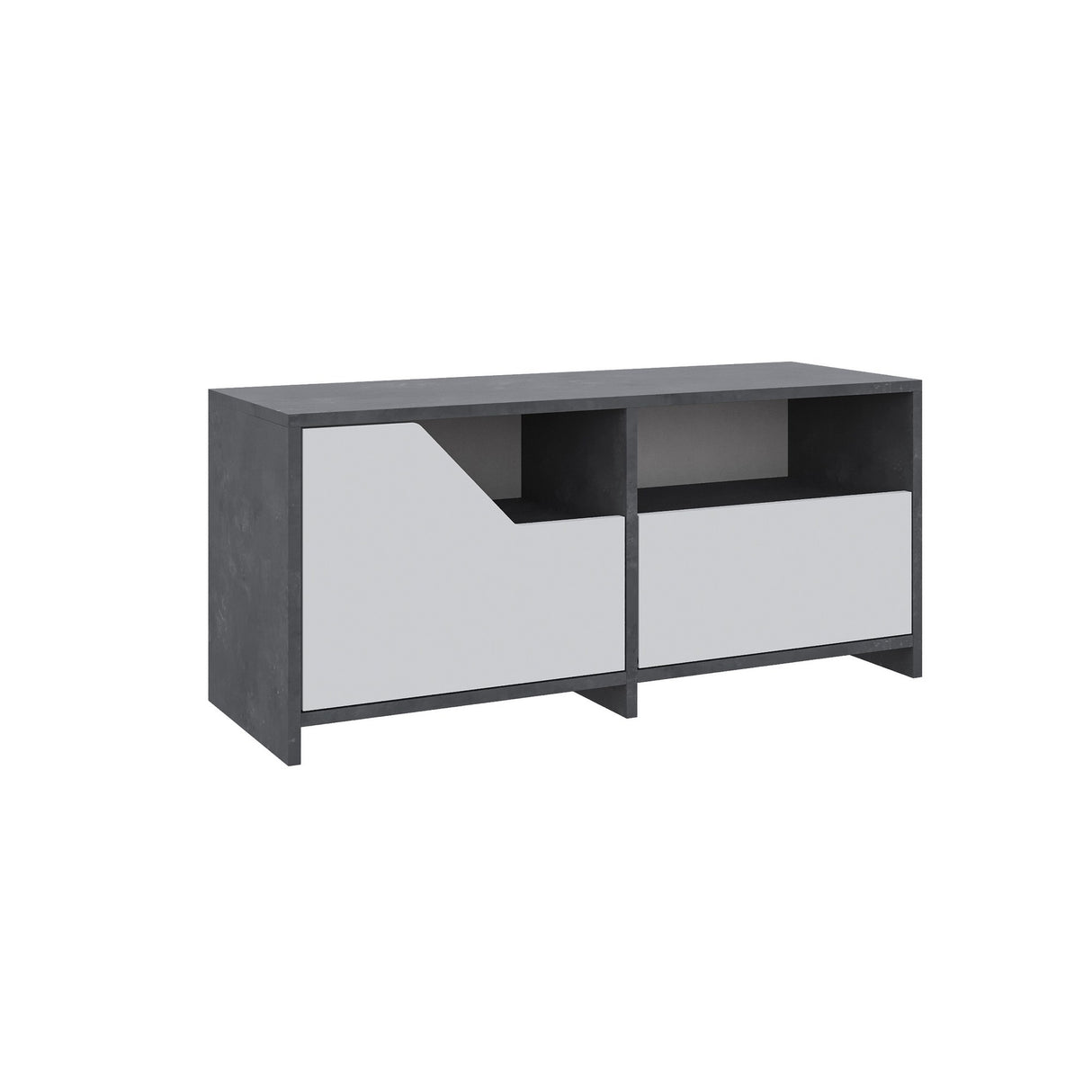 Schoenenkasten - Schoenenkast Nexus Grijs Wit Melamine 105x47x37 cm - Dimehouse