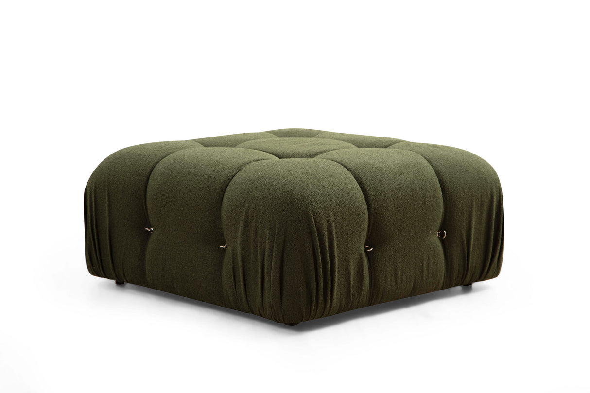 Banken - Modulaire XXL hoekbank Bubble met hocker - velvet groen - Dimehouse