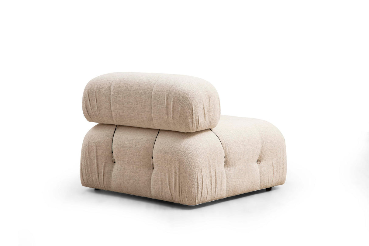 Banken - Modulaire XXL hoekbank Bubble met hocker - crème - Dimehouse