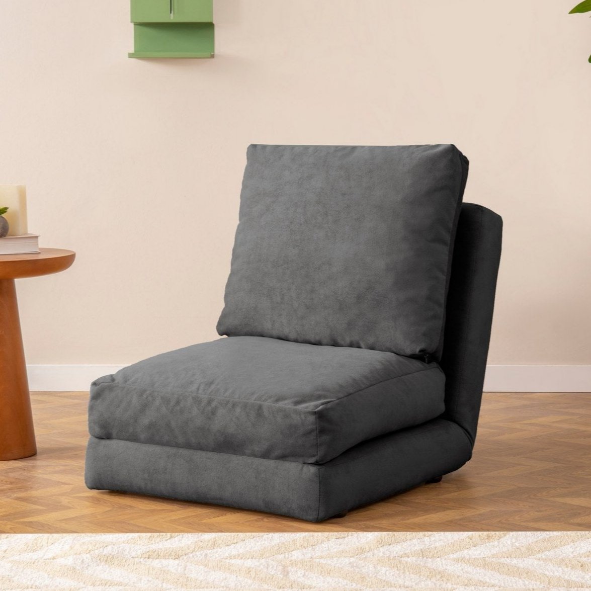 Fauteuils - Slaapfauteuil Grijs velvet stof Taida - Dimehouse