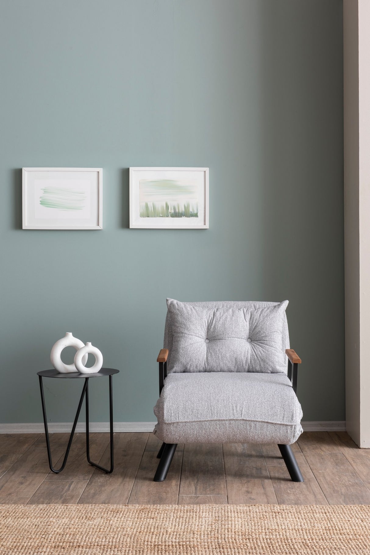 Fauteuils - Scandinavische slaapfauteuil Grijs teddystof Sando - Dimehouse