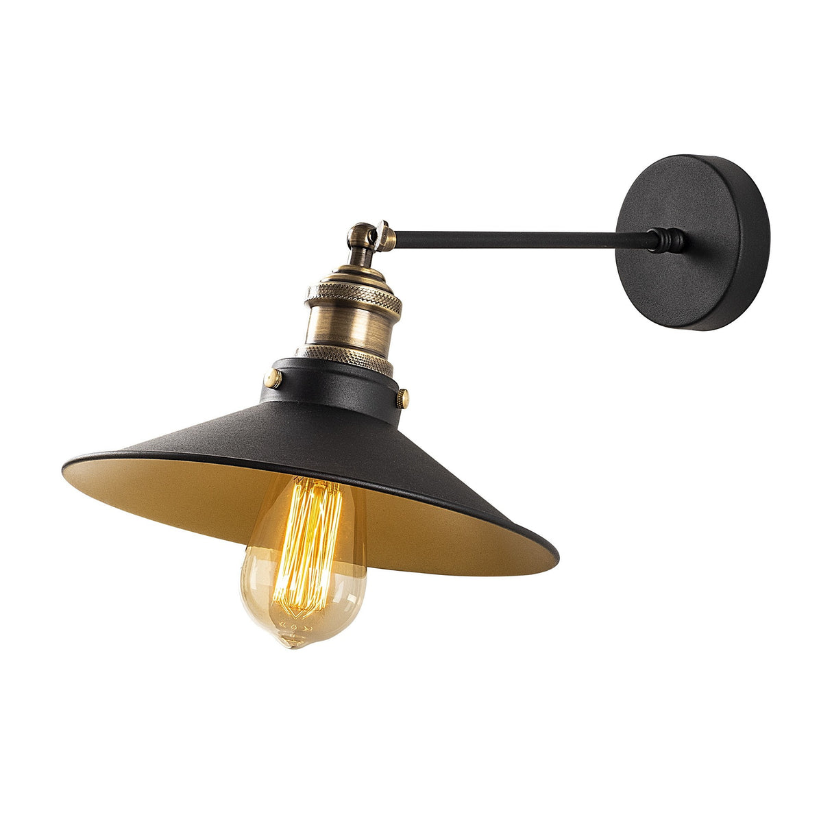 Wandlampen - Wandlamp Zwart Goud Metaal Forge - Dimehouse