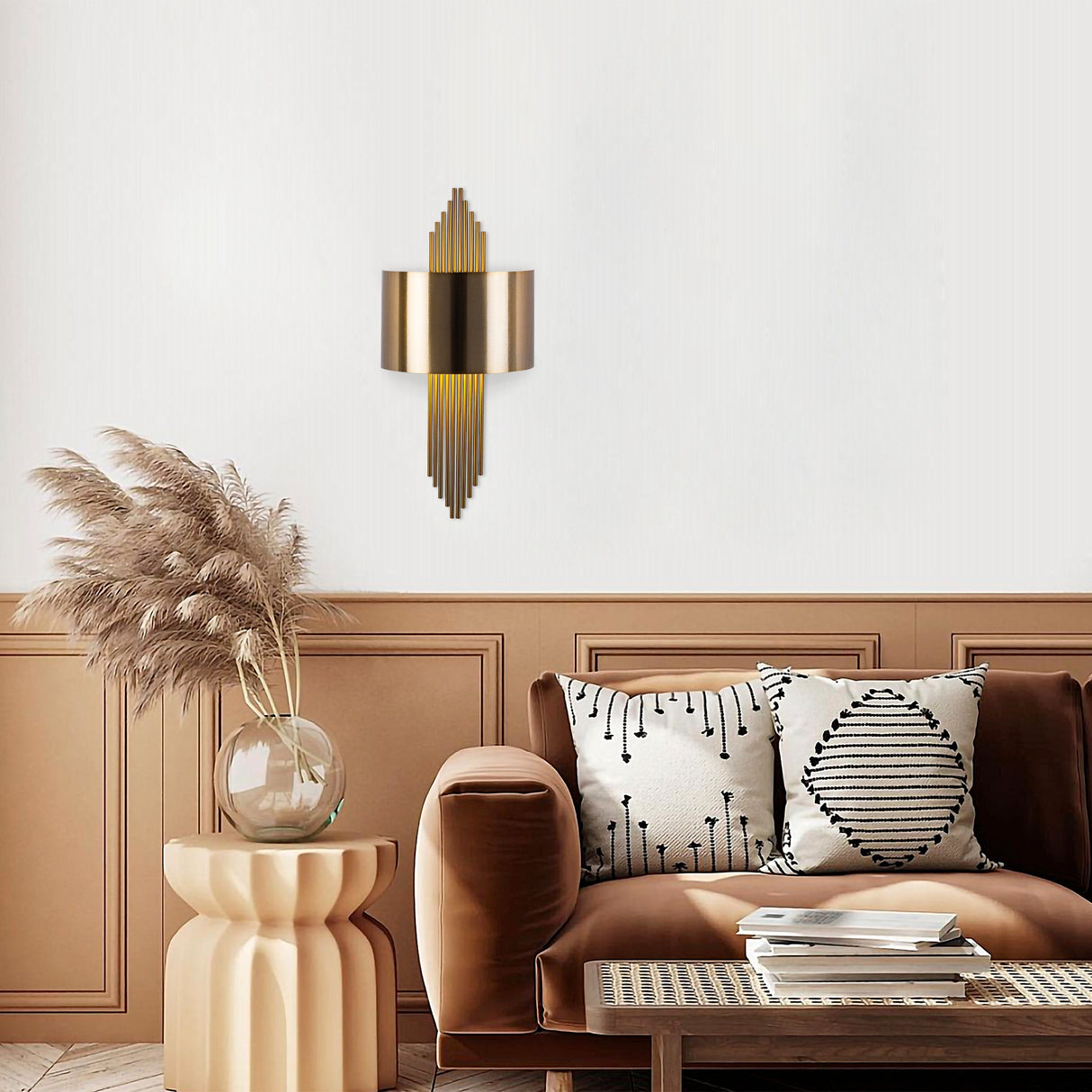 Wandlampen - Wandlamp 1 - lichts Brons Goud Metaal Andes - Dimehouse