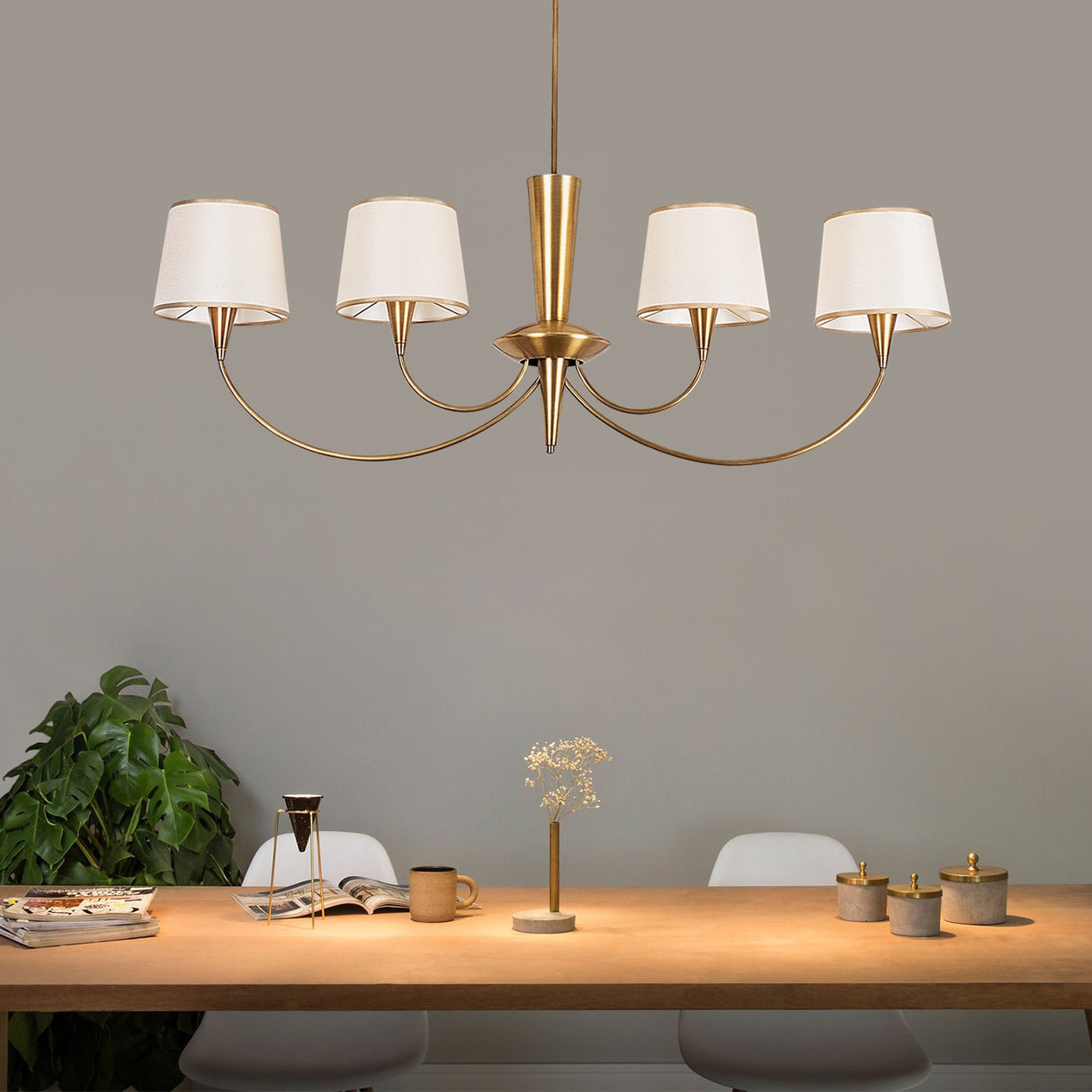 Hanglampen - Hanglamp Koperkleurig Stof Arboria - Dimehouse