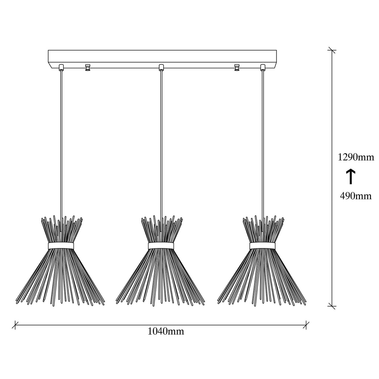 Hanglampen - Hanglamp 3 - lichts Zwart Metaal Lyric - Dimehouse