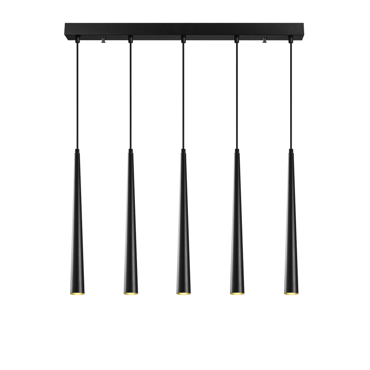 Hanglampen - Hanglamp 5 - lichts Zwart Metaal Vox - Dimehouse