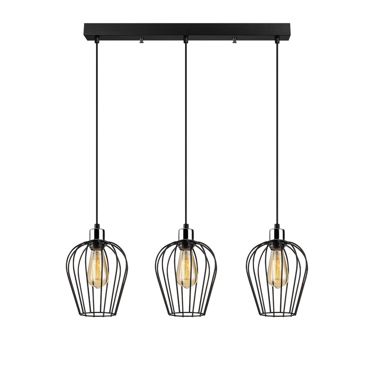 Hanglampen - Hanglamp 3 - lichts Zwart Metaal Predator - Dimehouse