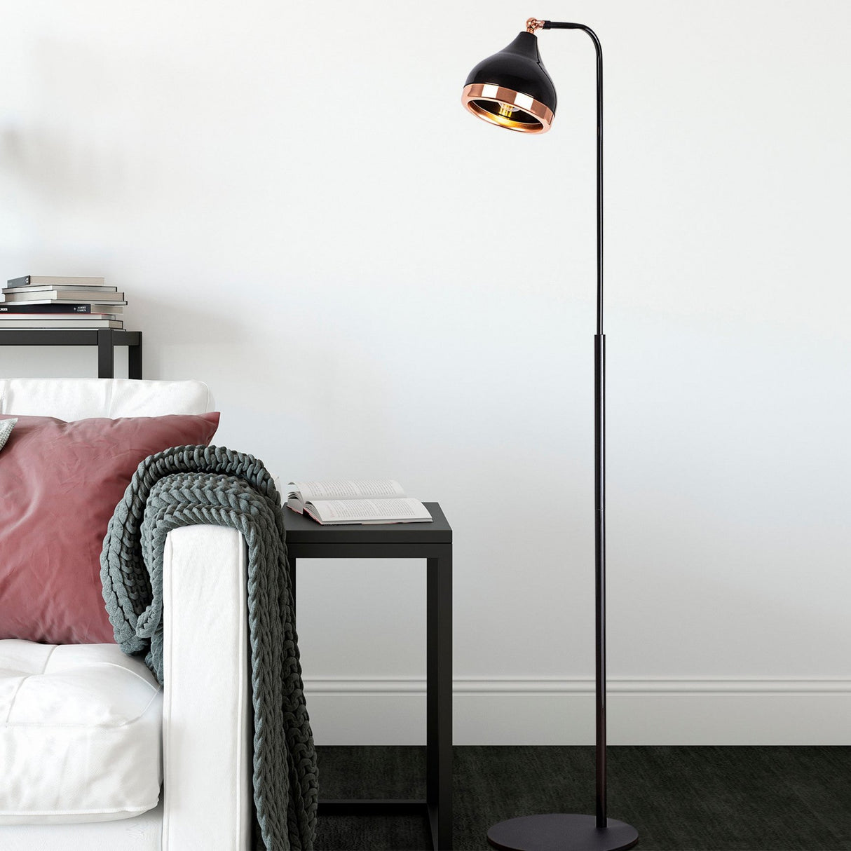 Vloerlampen - Vloerlamp Zwart Koper Metaal Grip - Dimehouse
