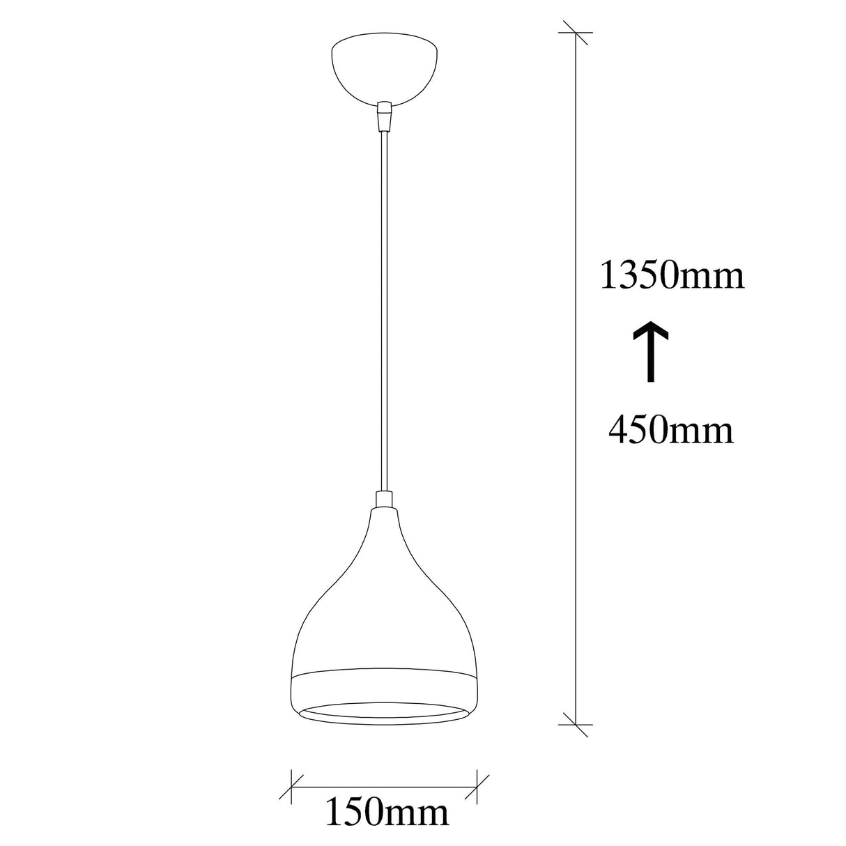 Hanglampen - Hanglamp 1 - lichts Zwart Koper Rond Metaal Grip - Dimehouse