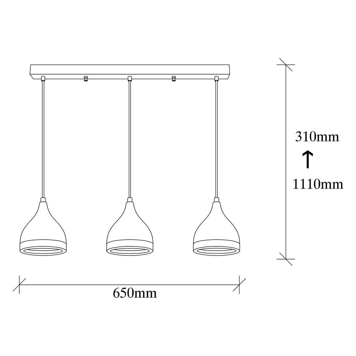 Hanglampen - Hanglamp 3 - lichts Zwart Koper Metaal Grip - Dimehouse