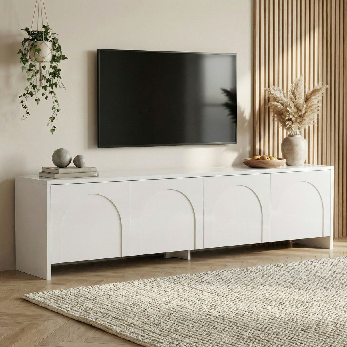 Aurelia TV-Schrank weiß 180 cm Melaminbeschichtetes Holz