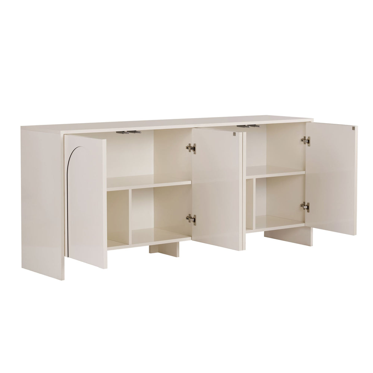 Arlen Beistelltisch creme 180 cm Melaminbeschichtetes Holz