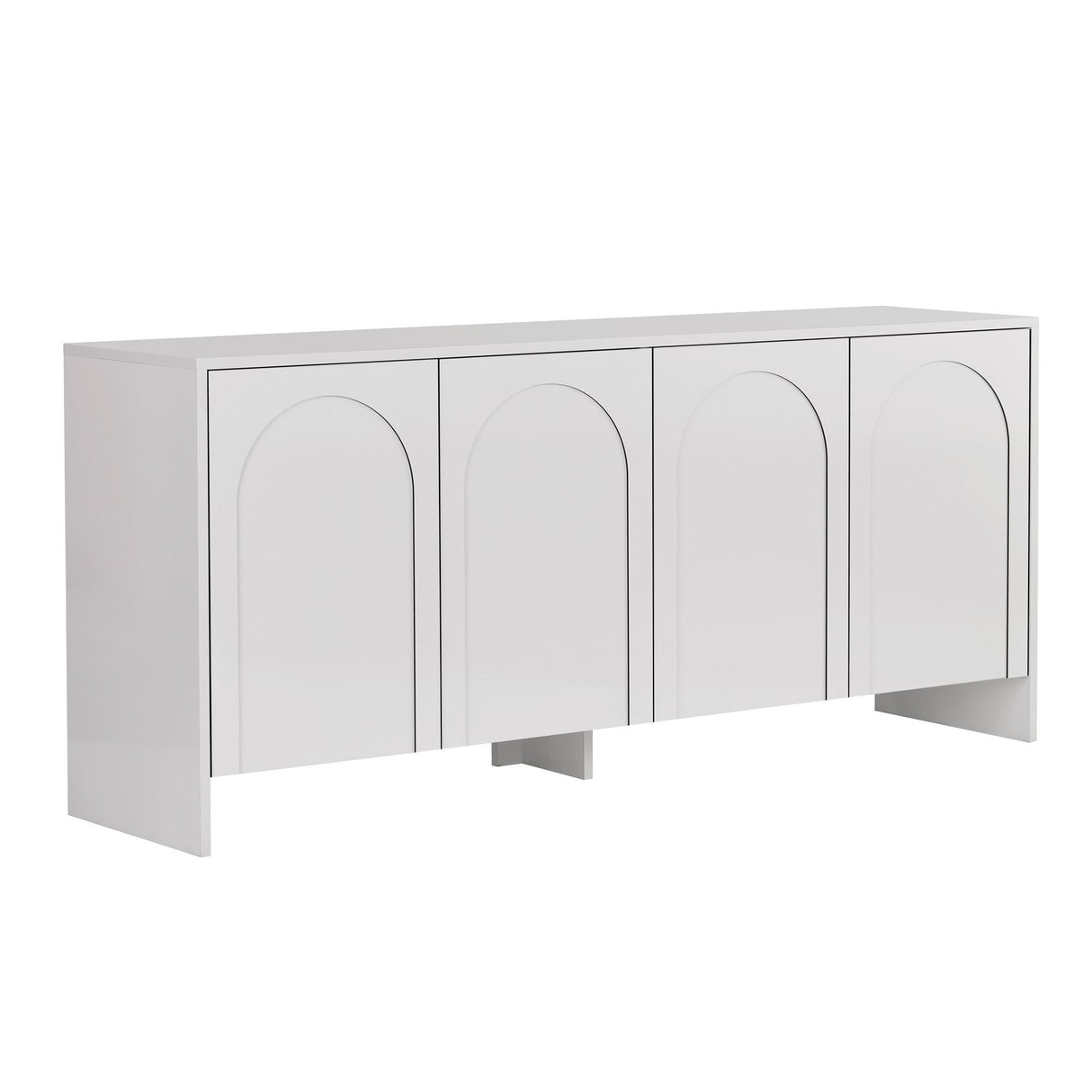 Arlen Beistelltisch weiß 180 cm Melaminbeschichtetes Holzverbundmaterial