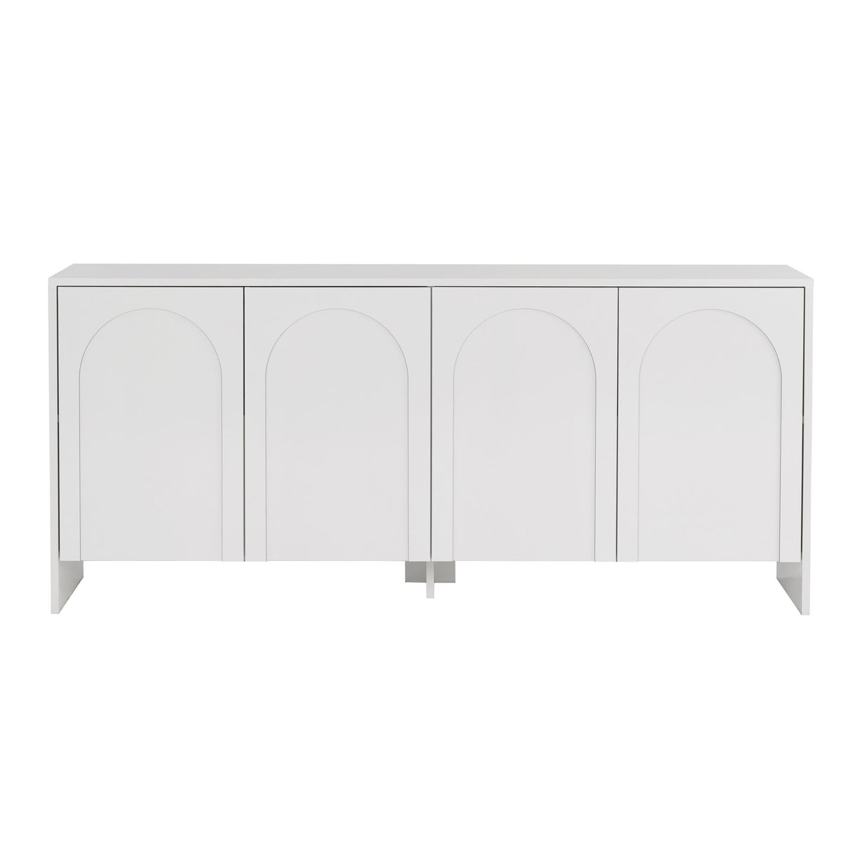 Arlen Beistelltisch weiß 180 cm Melaminbeschichtetes Holzverbundmaterial