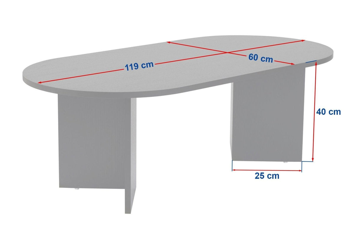 Salontafels - Ovale salontafel eiken melamine - Japandi - 119x60 cm - Sota - Dimehouse