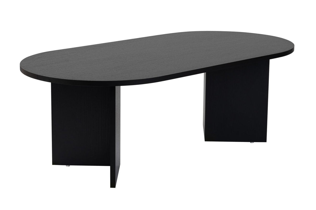 Salontafels - Ovale salontafel Zwart melamine - Japandi - 119x60 cm - Sota - Dimehouse