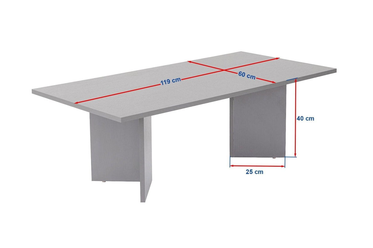 Salontafels - Rechthoekige Salontafel Siban Sapphire Eikenhout look - 119x60 cm - Dimehouse