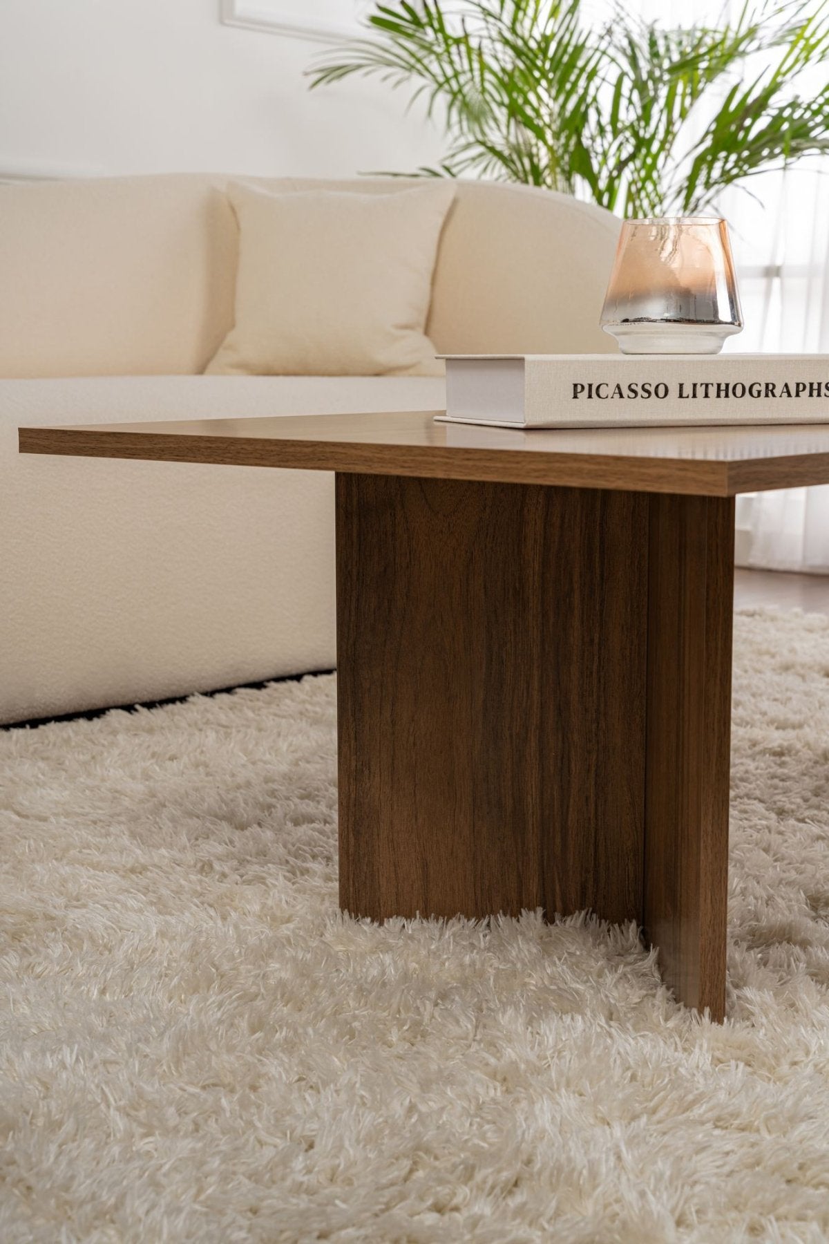 Salontafels - Rechthoekige Salontafel Siban Walnoothout look - 119x60 cm - Dimehouse