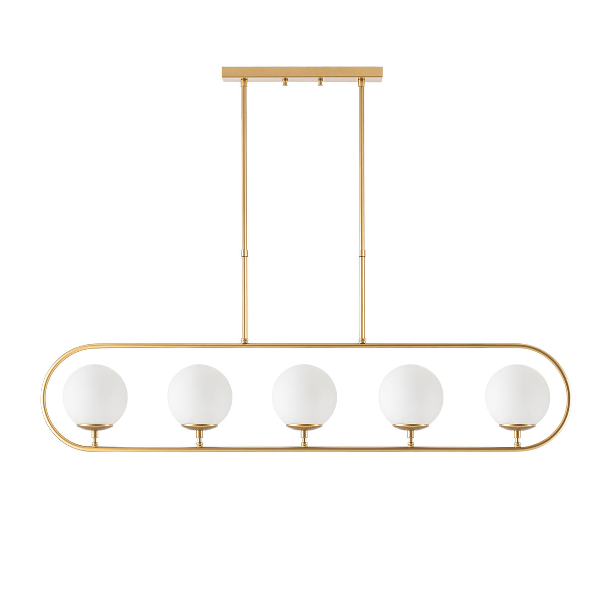 Hanglampen - Hanglamp 5 - lichts Goud Beige Glas Lucent - Dimehouse