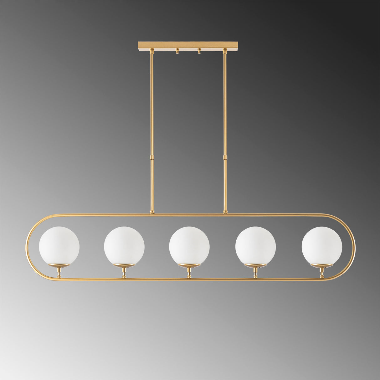 Hanglampen - Hanglamp 5 - lichts Goud Beige Glas Lucent - Dimehouse