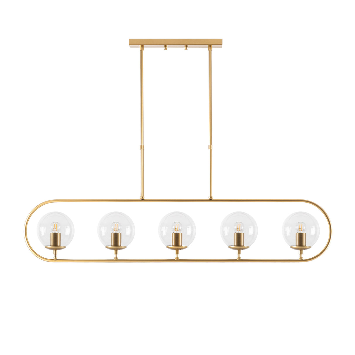 Hanglampen - Hanglamp 5 - lichts Goud Helder Glas Lucent - Dimehouse