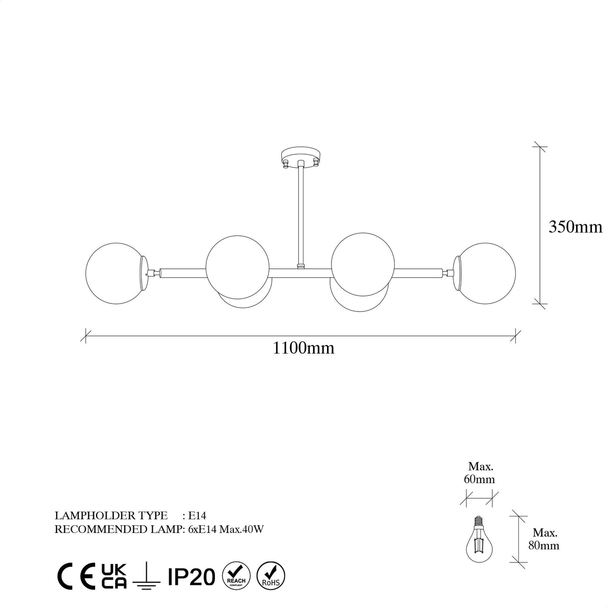Hanglampen - Hanglamp 6 - lichts Bronskleurig Glas Radiance - Dimehouse