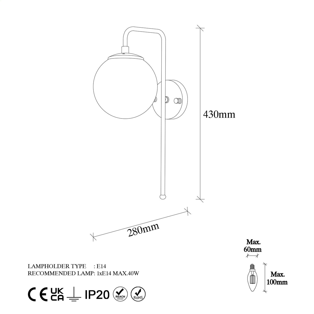 Wandlampen - Wandlamp 1 - lichts Bronskleurig Helder Glas Brim - Dimehouse