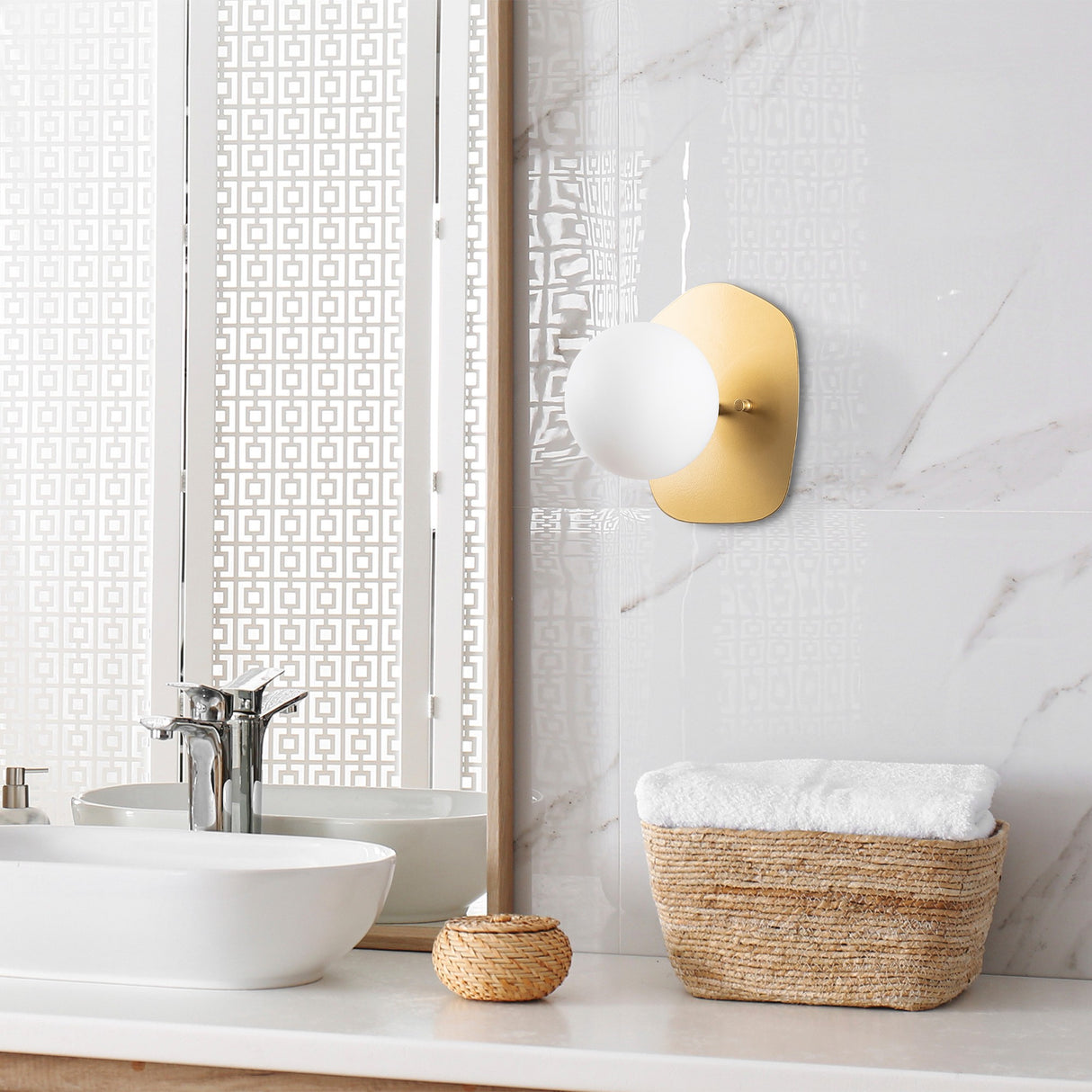 Wandlampen - Wandlamp 1 - lichts Goud Glas Axel - Dimehouse