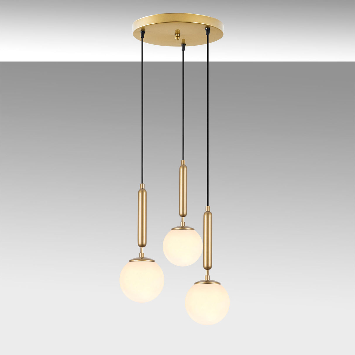 Hanglampen - Hanglamp 3 - lichts Goud Glas Cascade - Dimehouse