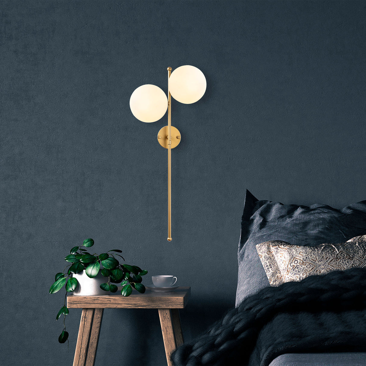 Wandlampen - Wandlamp 2 - lichts Goud Glas Radiance - Dimehouse