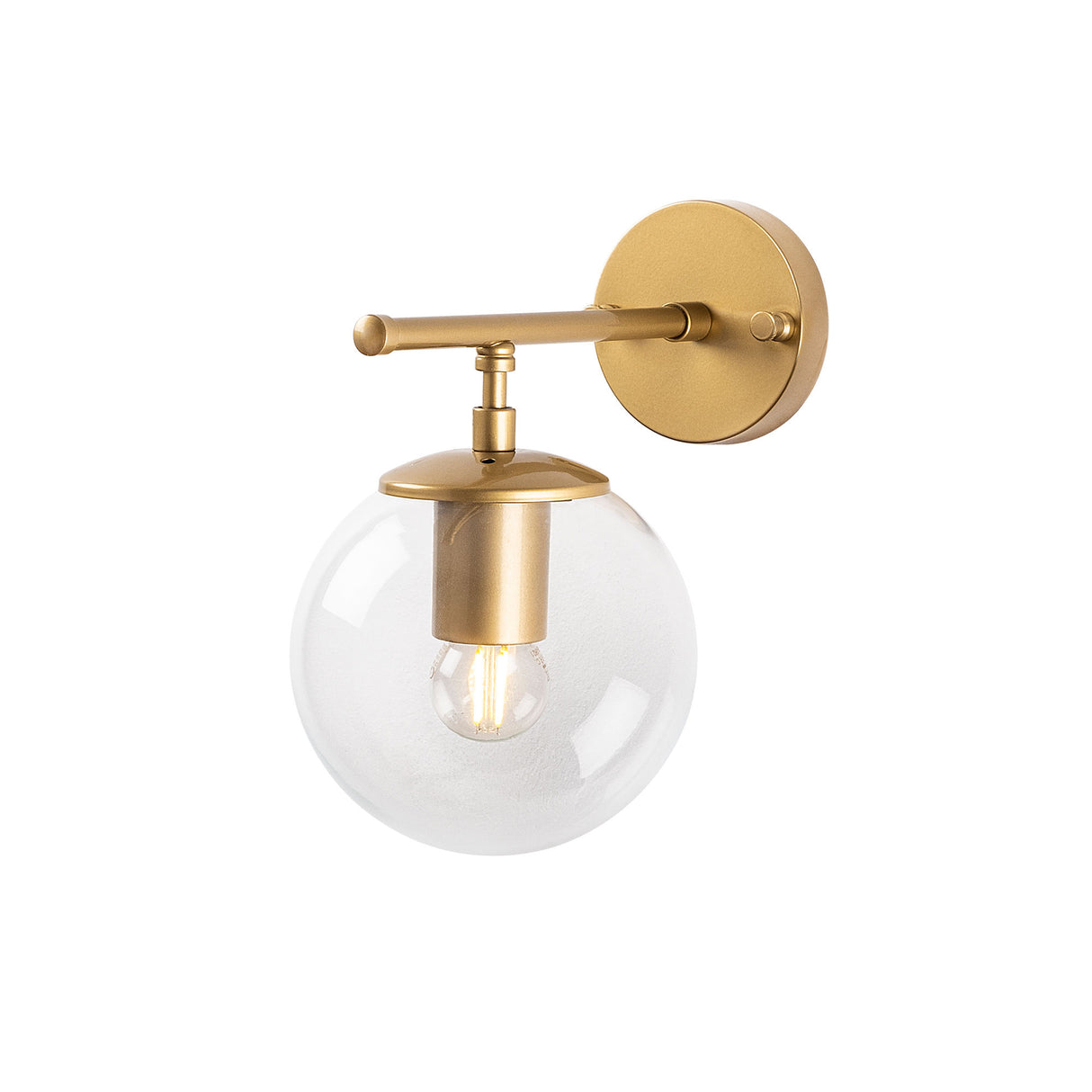Wandlampen - Wandlamp Goud Helder Glas Obsidian - Dimehouse