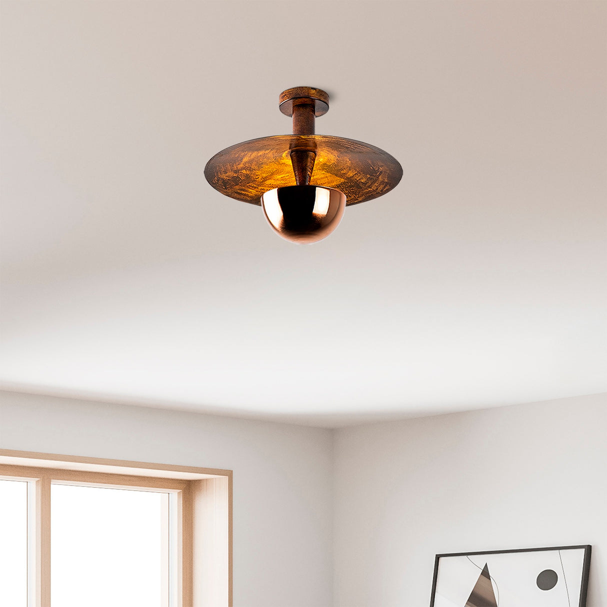 Plafondlampen - Plafondlamp 38 cm Koperkleurig Metaal Elevate - Dimehouse