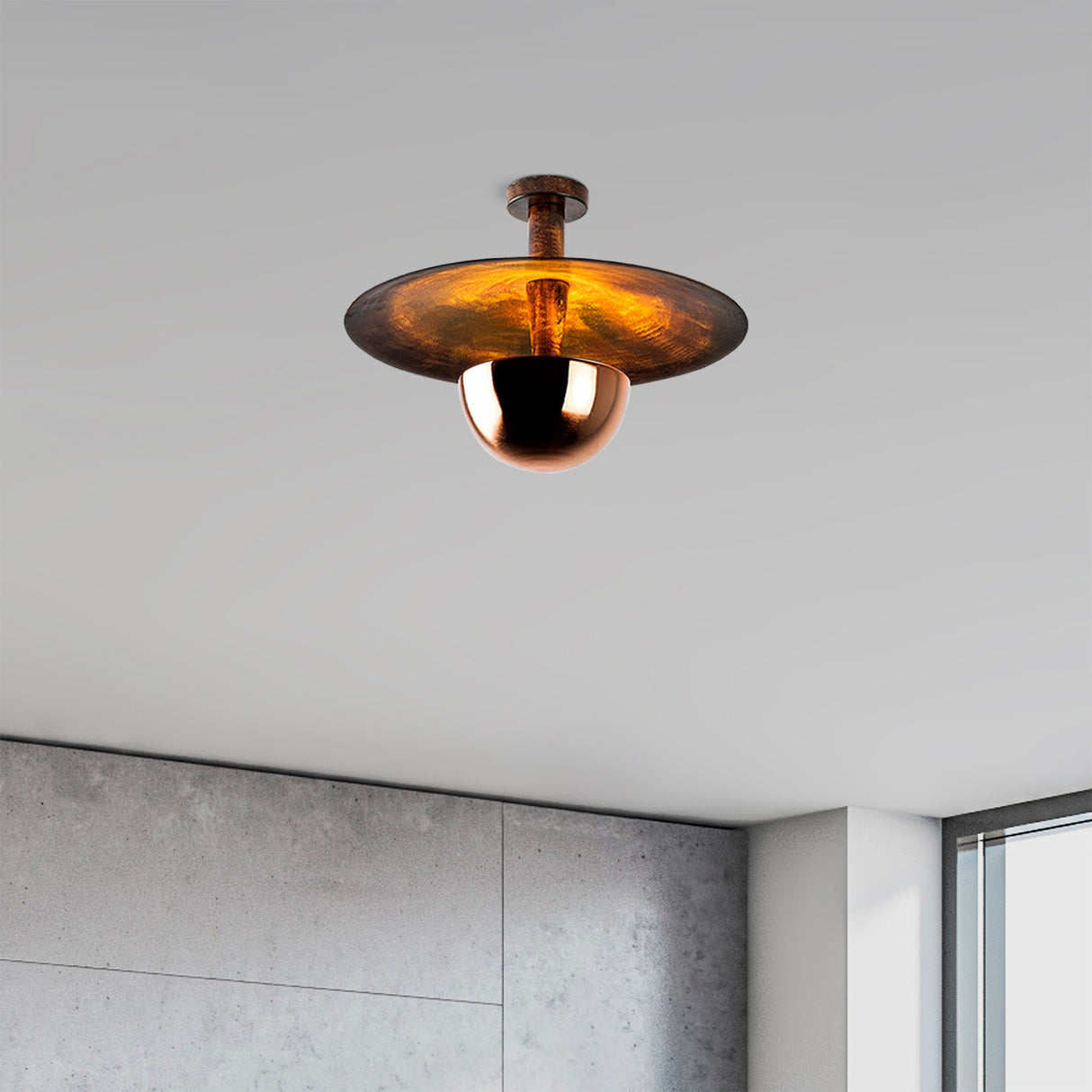 Plafondlampen - Plafondlamp 48 cm Koperkleurig Metaal Elevate - Dimehouse