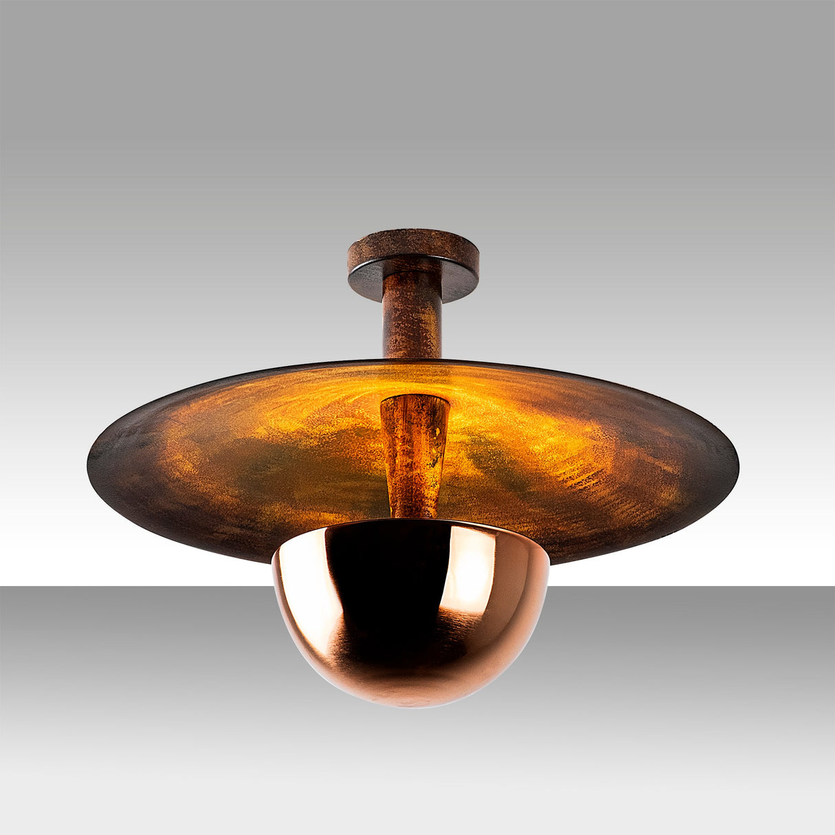 Plafondlampen - Plafondlamp 48 cm Koperkleurig Metaal Elevate - Dimehouse