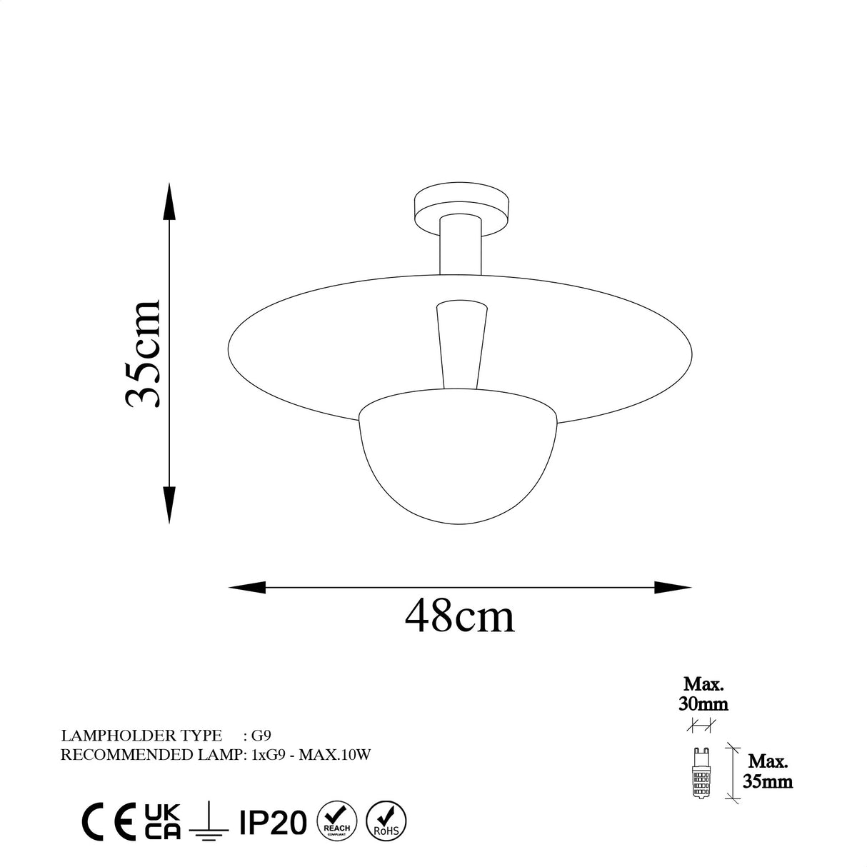 Plafondlampen - Plafondlamp 48 cm Koperkleurig Metaal Elevate - Dimehouse