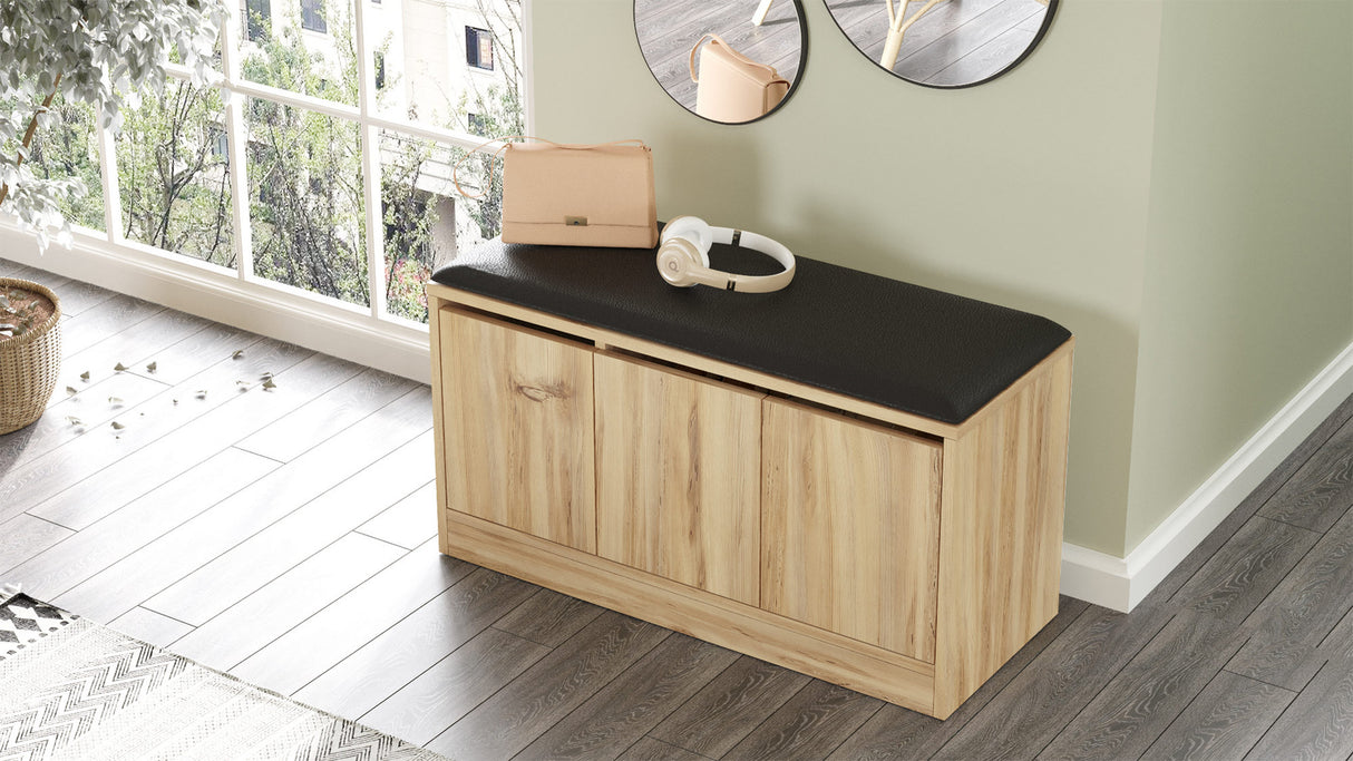 Schoenenkasten - Schoenenkast Aquila Eik Melamine 89,6x45,8x35,5 cm - Dimehouse