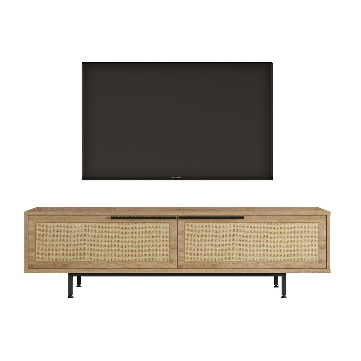 TV Meubels - TV Meubel Japandi Kosmos Walnoot Eik Melamine 160x45,1x35,5 cm - Dimehouse