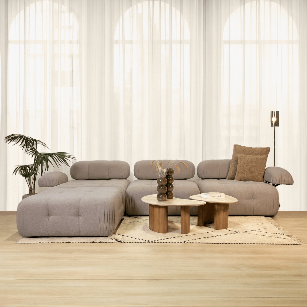 Banken - Modulaire bank 3 - zits met hocker Doblo beige - Dimehouse