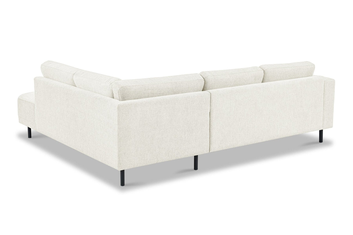 Banken - Moderne 3 - zits Hoekbank Rechts Beige Stof Aniko met Lounger 240x197x78 cm - Dimehouse