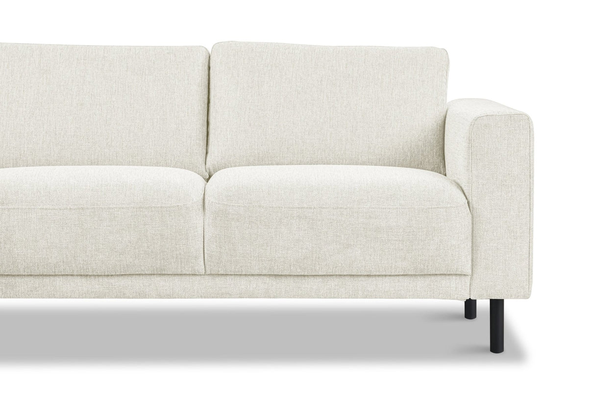 Banken - Moderne 3 - zits Hoekbank Links Beige Stof Aniko met Lounger 240x197x78 cm - Dimehouse