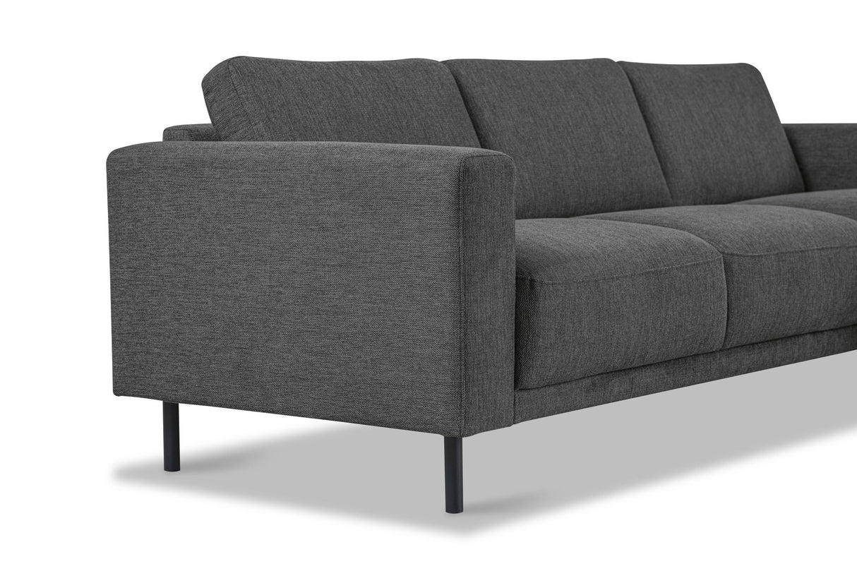 Banken - Moderne hoekbank met Chaise Longue Antraciet Stof Aniko rechts 238x142x78 cm - Dimehouse