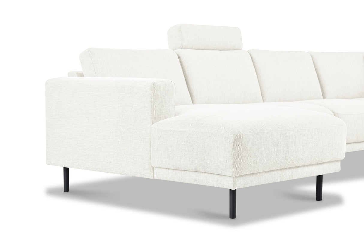 Banken - Moderne U - Bank Hoekbank Beige Stof - Rechts - 310x197x142 cm - Aniko - Dimehouse