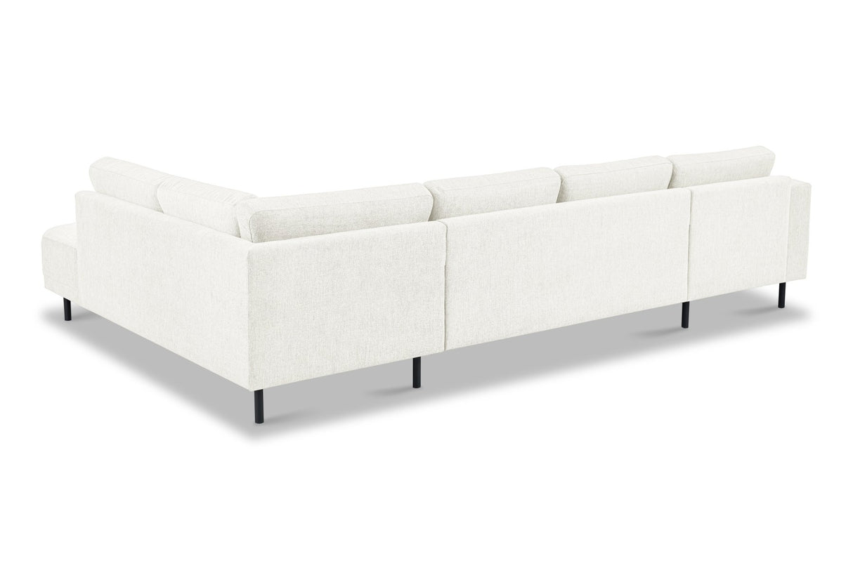 Banken - Moderne U - Bank Hoekbank Beige Stof - Rechts - 310x197x142 cm - Aniko - Dimehouse