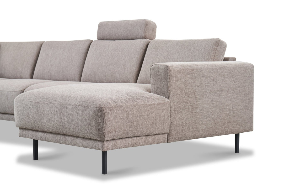 Banken - Hoofdsteun taupe bankstel stof - Aniko - Dimehouse