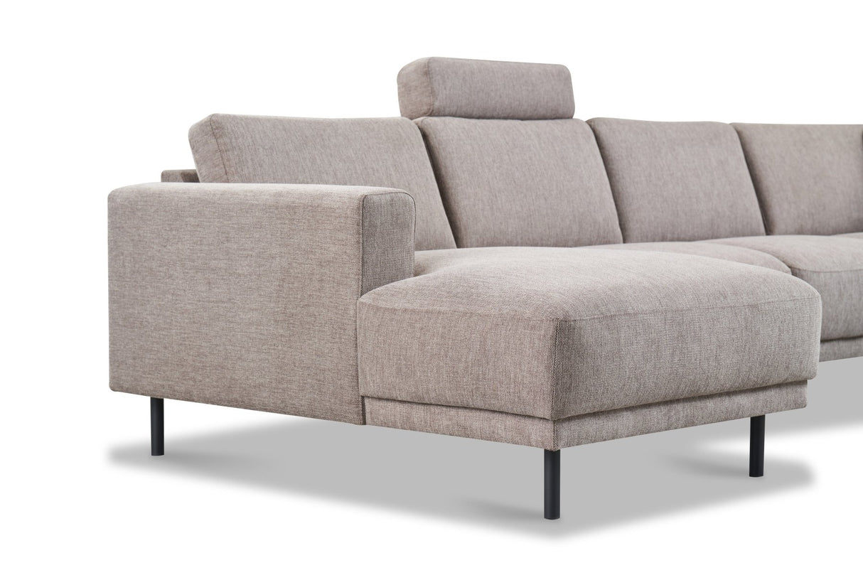 Banken - Hoofdsteun taupe bankstel stof - Aniko - Dimehouse